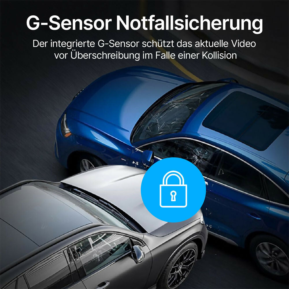 4K dashcam with 3.94" screen / Front & rear / Car camera with 170° wide-angle view / Night vision / Parking monitoring / G-sensor